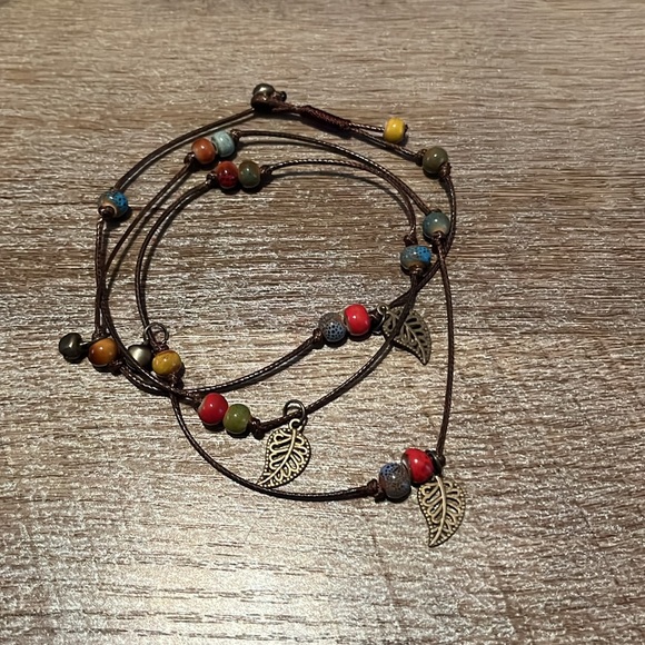 Layered Boho Leaf Bracelet (New) - Picture 4 of 6